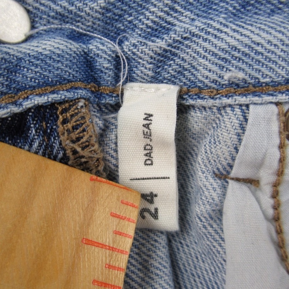 PacSun Two Tone Colorblock Dad Jean High Waisted Blue Denim Size 24 RN090233 - Picture 11 of 13